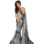 Women's Elegant Tie-Dye Printed Saree with Contrast Border – Lightweight Casual & Party Wear Saree with Blouse Piece - Image 2